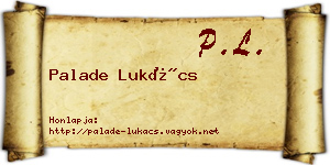 Palade Lukács névjegykártya